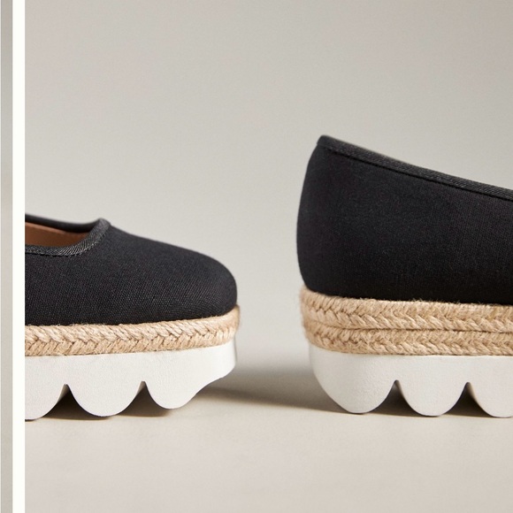 Anthropologie Black Platform Shoes with White Soles - Picture 3 of 4